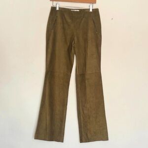 Olive Green Suede Pants